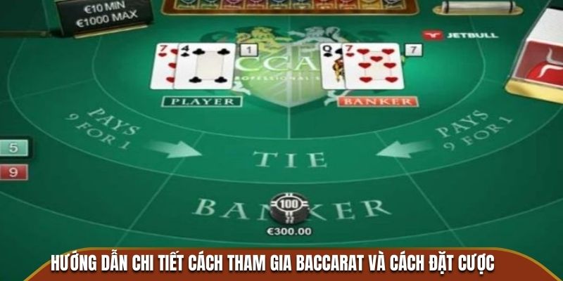 Hướng dẫn chi tiết cách tham gia, đặt cược Baccarat.